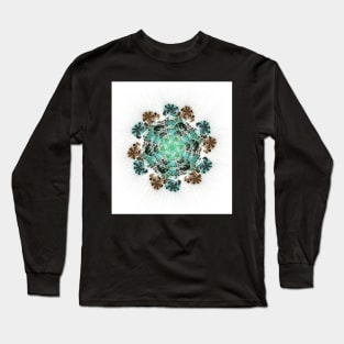 earth flowers fractal kaleidoscope Long Sleeve T-Shirt